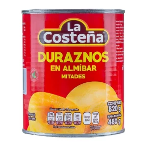 Duraznos en almibar La Costeña en mitades 820g.