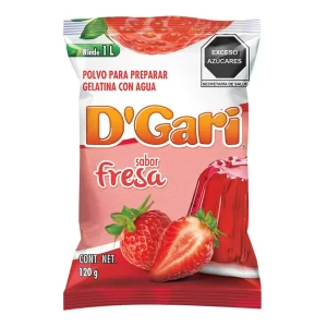 Gelatina D´Gari de Agua Sabor Fresa 120 g.