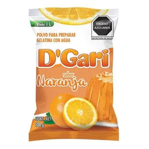 Gelatina D´Gari de Agua Sabor Naranja 120 g.